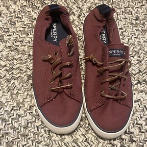 Sperry Maroon Canvas Sneakers